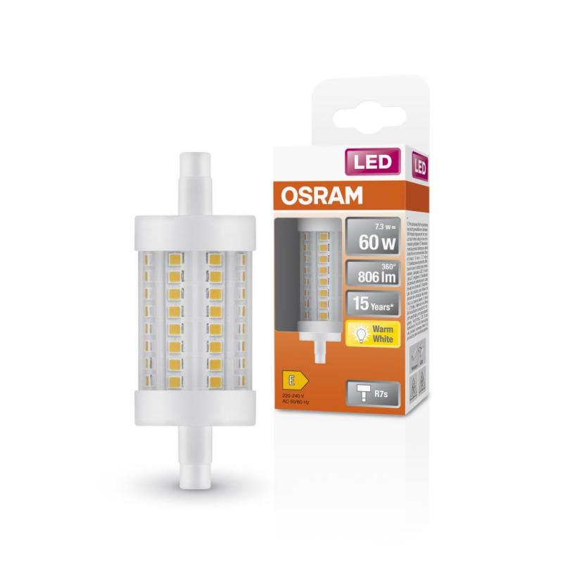 OSRAM R7s LED 78 mm Stab Lampe 7W wie 60W warmweißes Licht